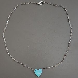 Blue Turquoise Heart Necklace